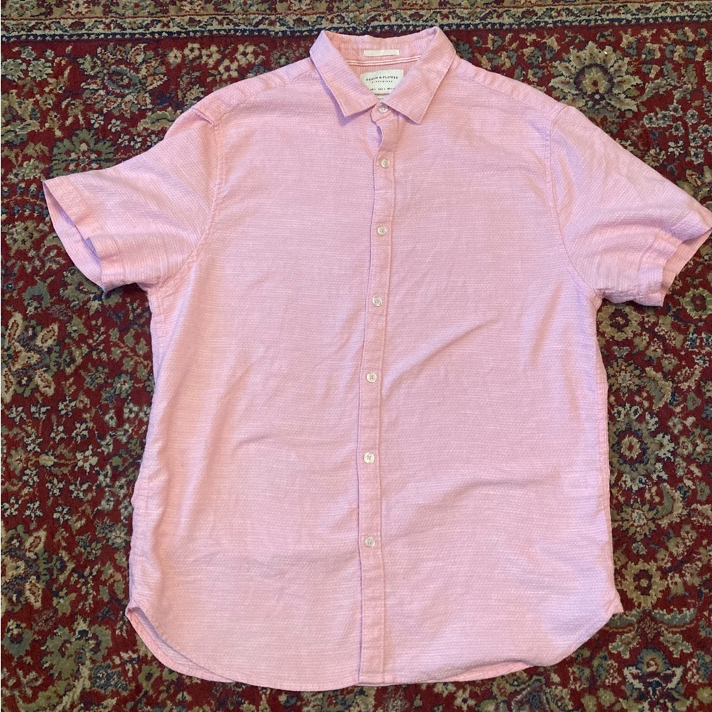 Denim & Flower Light Pink Casual Button Down Shirt